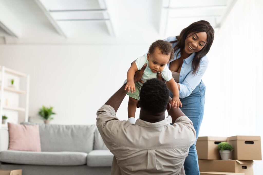 happy african american family playing